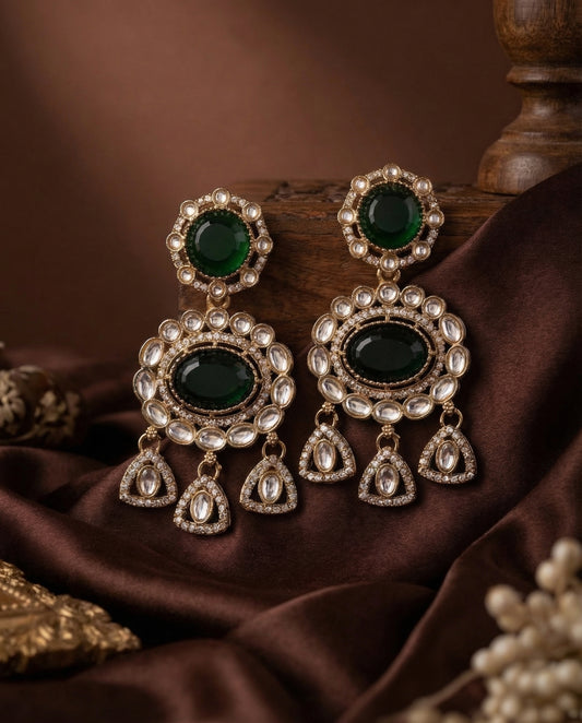 Green Suhen Premium Polki Dupe Earring