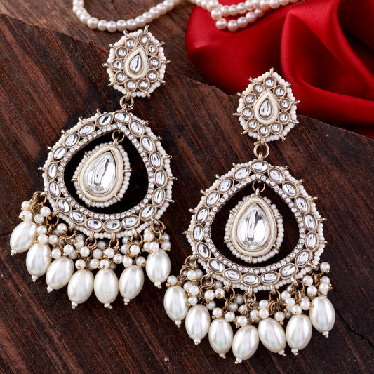 Pearl Nirman Zircone Chandbali