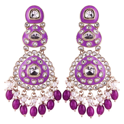 Purple Tisya Meenakari Chandbali
