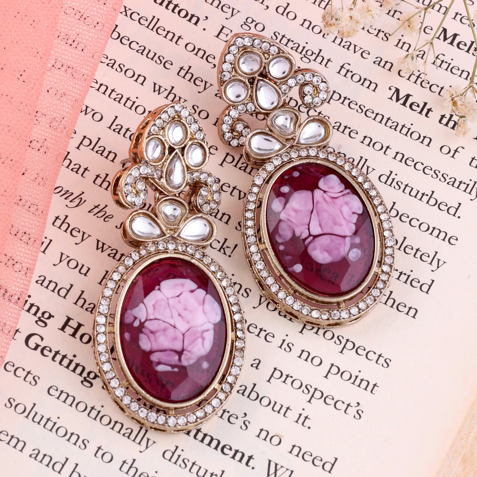 Wine Juliet Zircon Earring