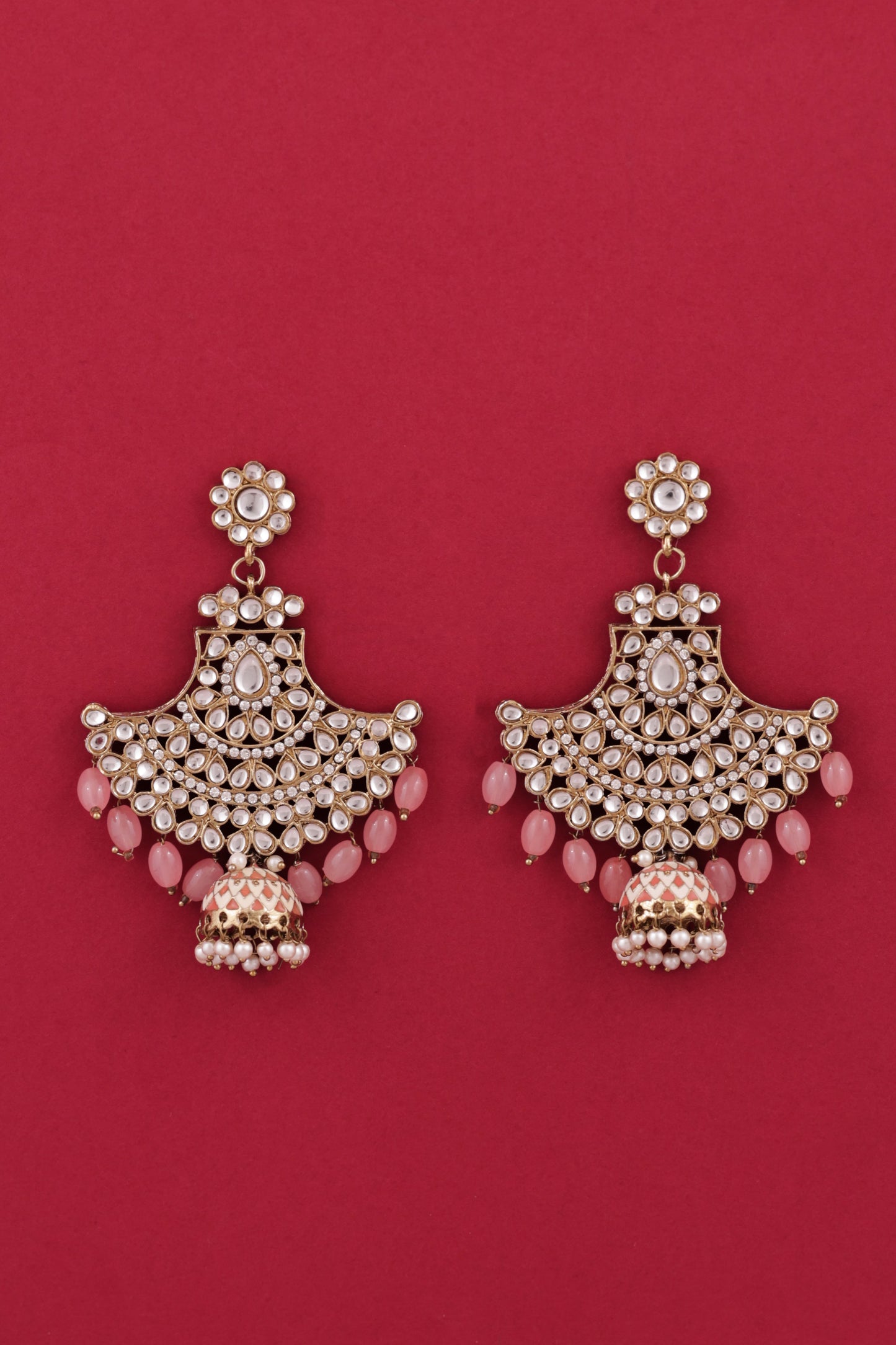 Blush Sabita Designer Meenakari Jhumka Earring
