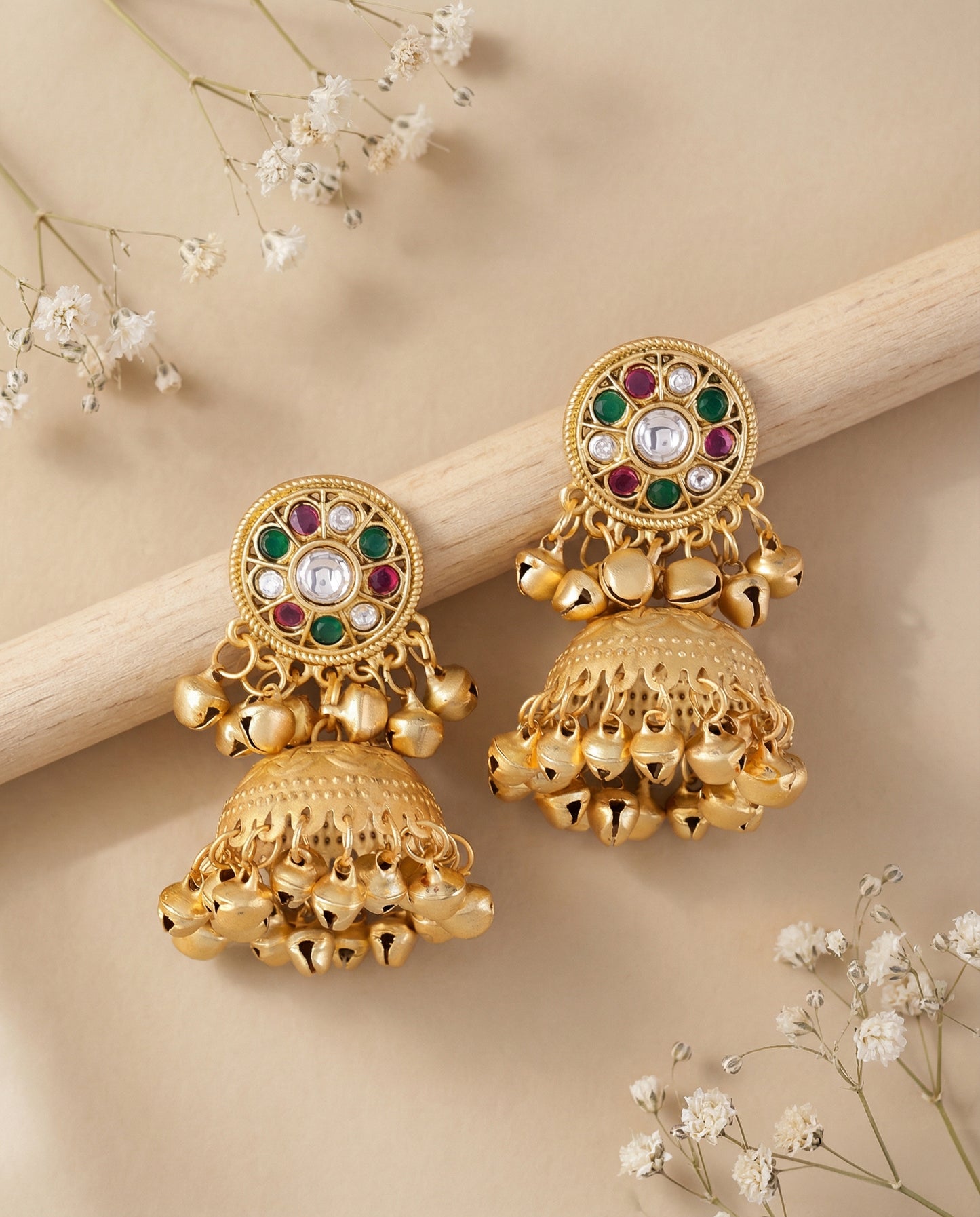 Ehan Premium Kashmiri Brass Lookalike Jhumka Earring