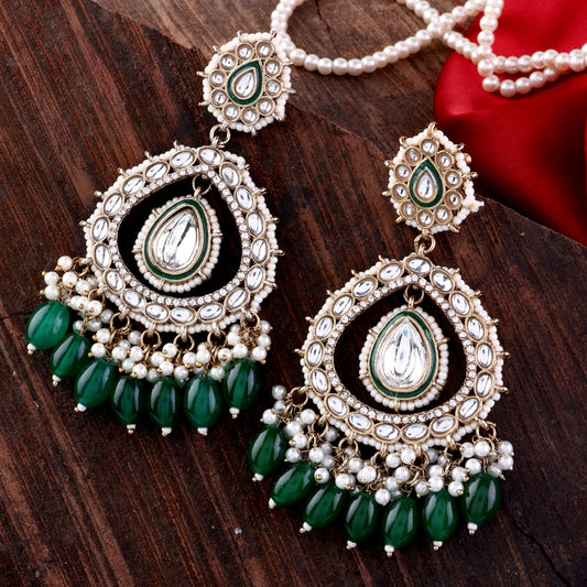 Green Nirman Zircone Chandbali