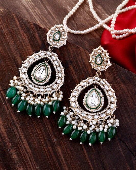 Green Nirman Zircone Chandbali