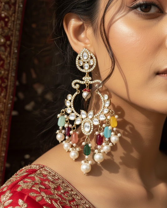 Multi Rajveer Designer Chandbali Earring