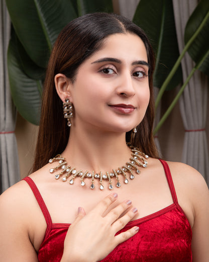 Adhira Indo Western Necklace With Earrings