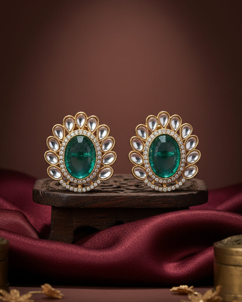 Sage Green Rupali Premium Stud Earring