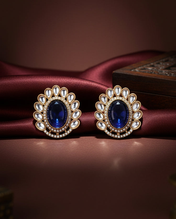 Blue Rupali Premium Stud Earring