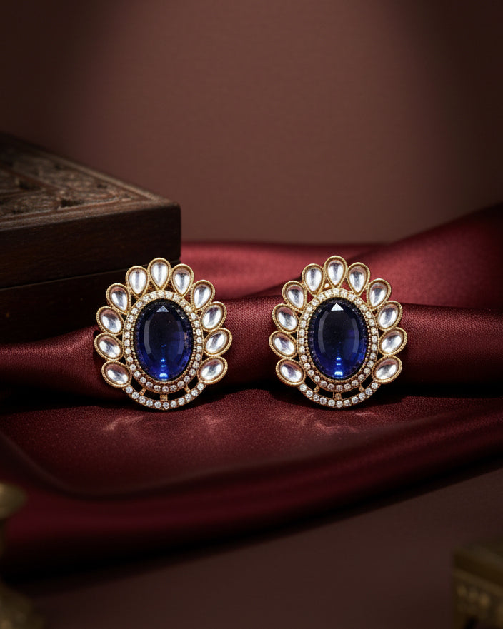 Blue Rupali Premium Stud Earring