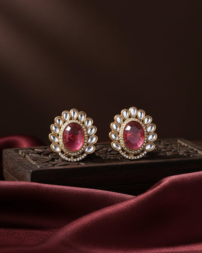 Pink Rupali Premium Stud Earring