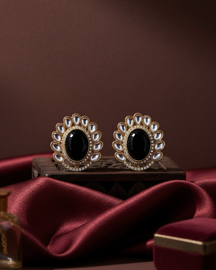 Black Rupali Premium Stud Earring
