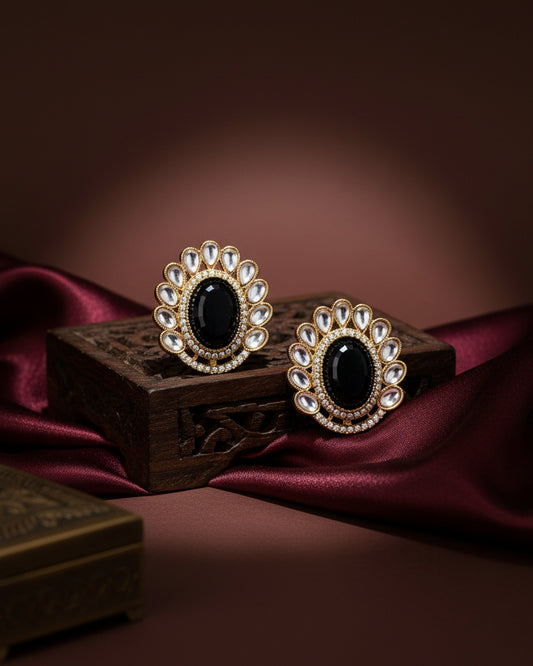 Black Rupali Premium Stud Earring
