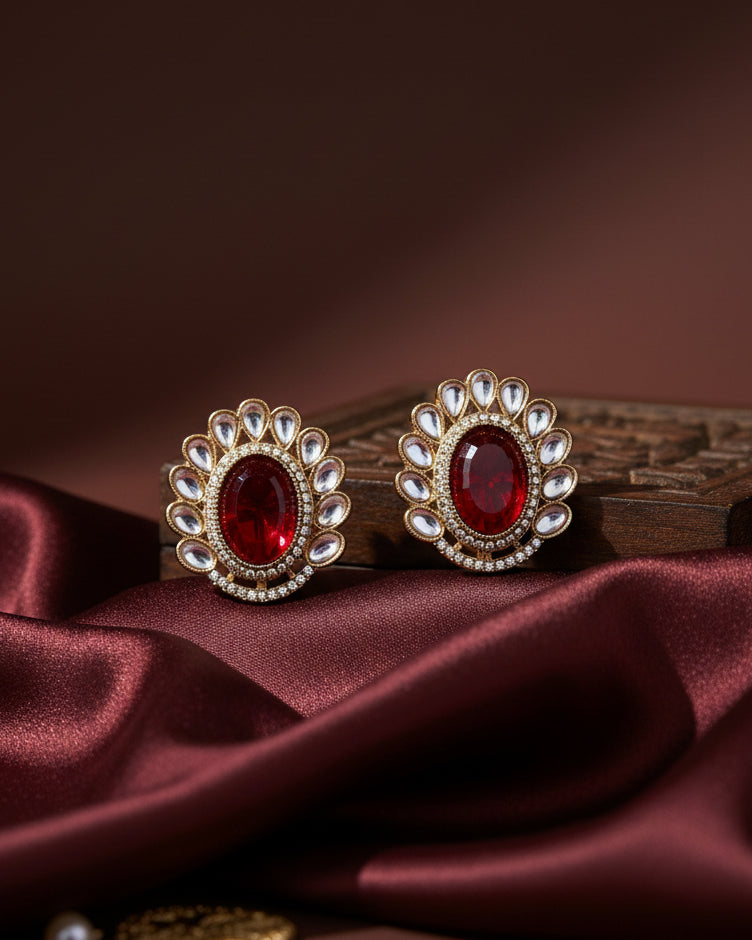 Ruby Rupali Premium Stud Earring
