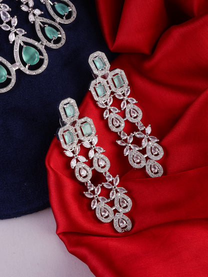Mint Green Melissa American Diamond Necklace Set