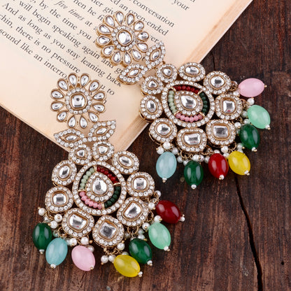 Multi Ivaan Designer Earring with Zircone Stone Detailing