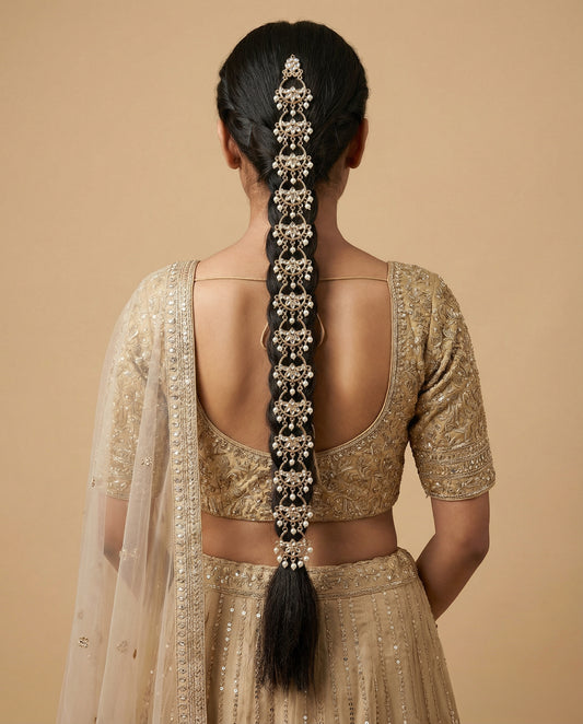 Pearl Vasumati Head Chain Braid Jewellery