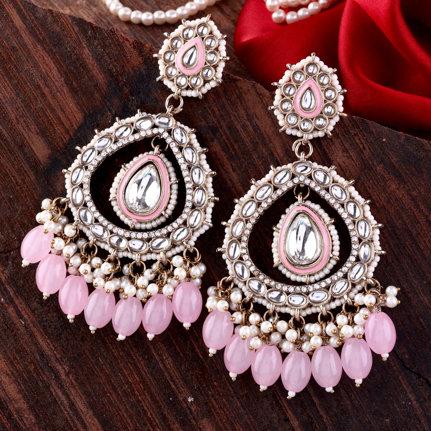 Blush Nirman Zircone Chandbali