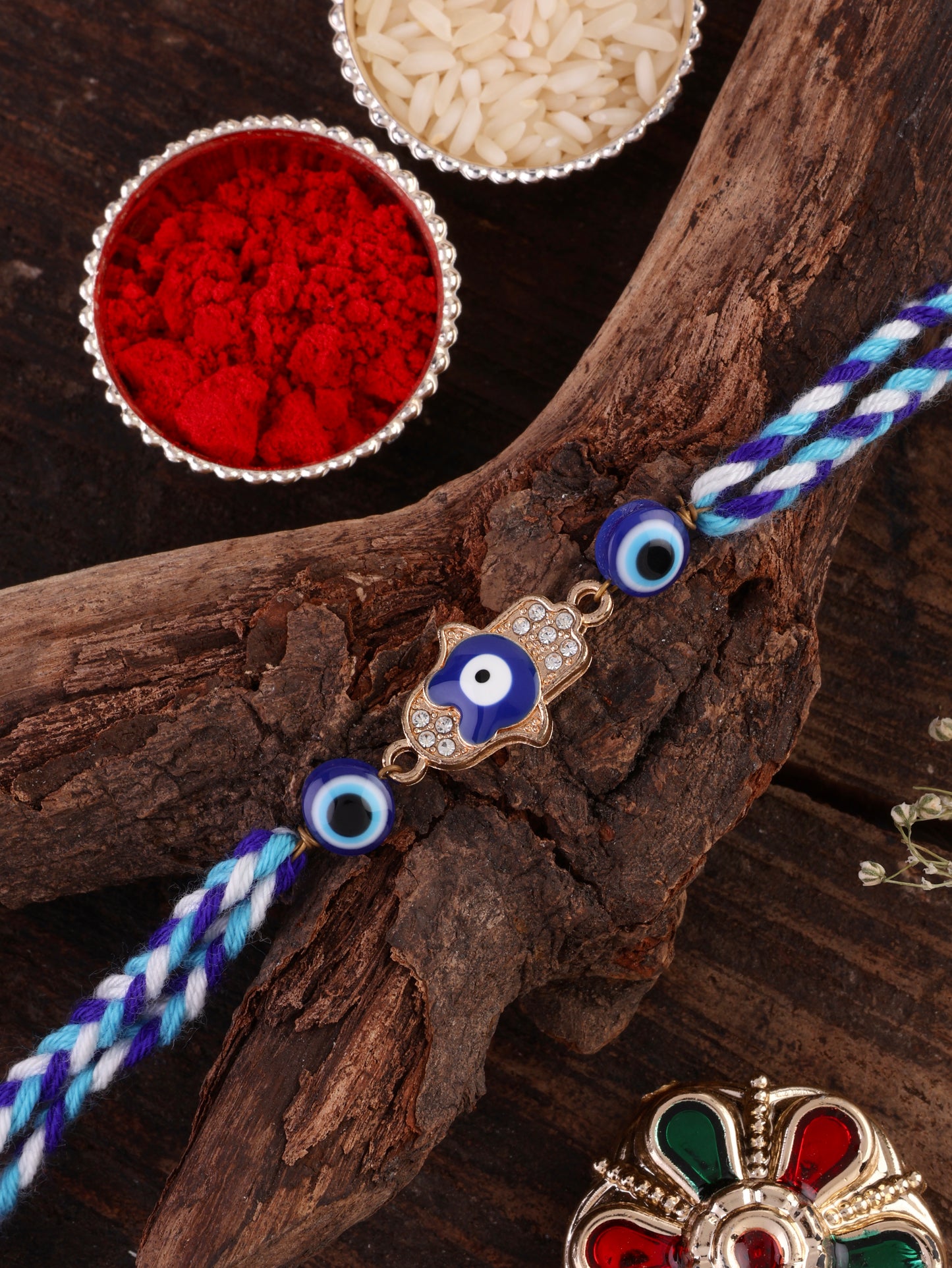 Yodha Evil Eye Rakhi with Tilak Set and Card