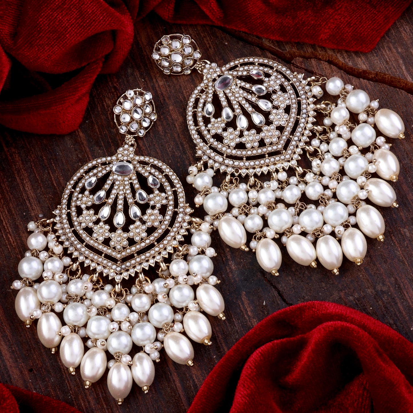 Pearl Ishmeet Designer Jadau Pakistani Chandbali