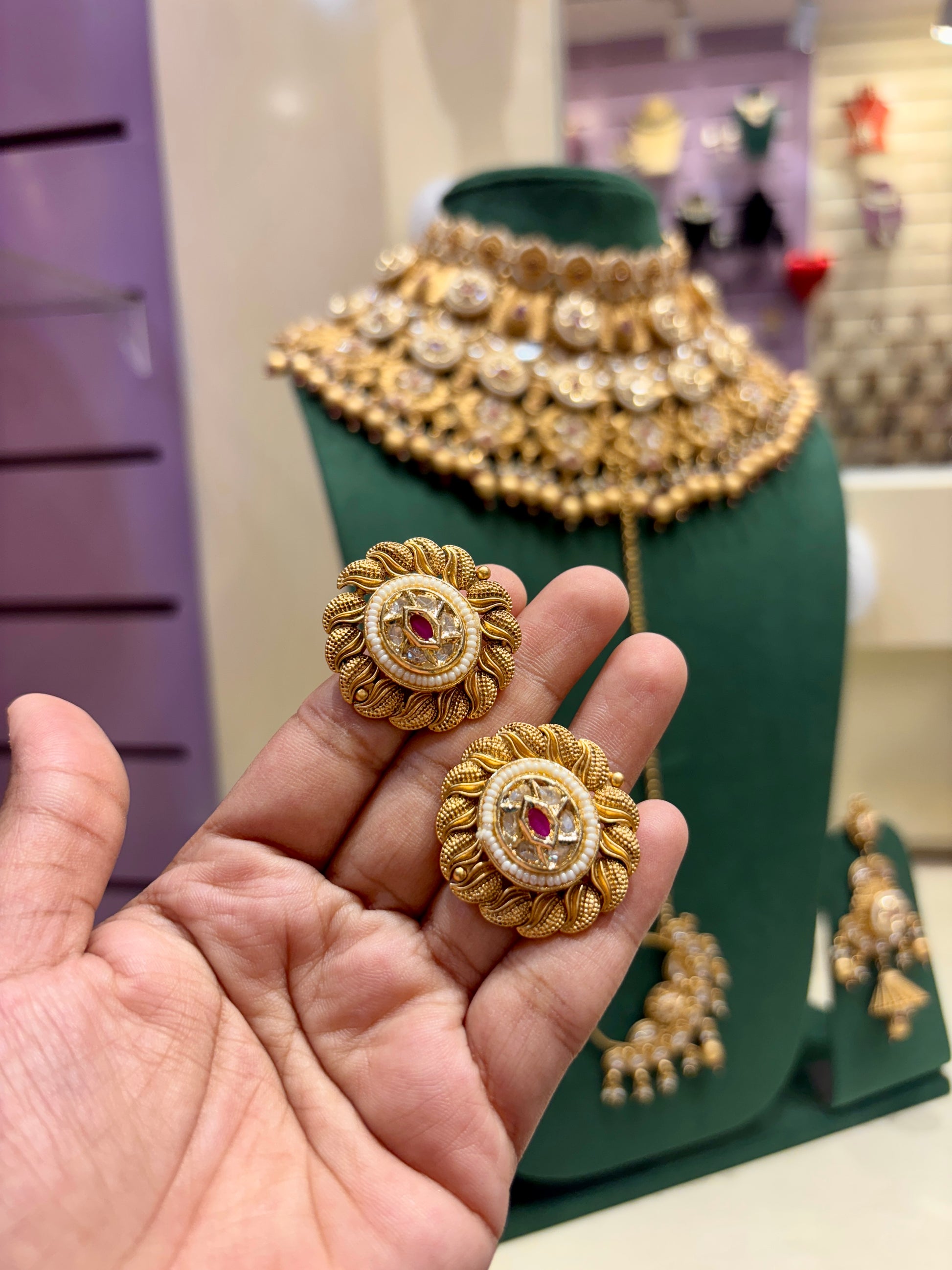 Royal Rajwada Bridal Necklace Set with Jhumki Earring and