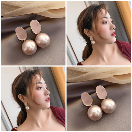 Rose Petal Pearl Drop Korean Quirky Earring