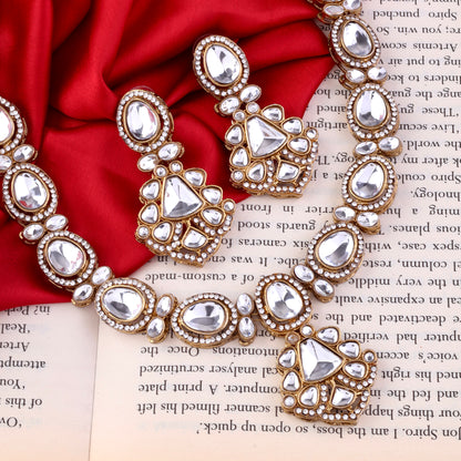 Copper Nirvani Polki Dupe Necklace with Earring