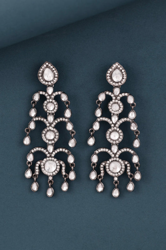 Black Janhavi Kapoor Inspired Chandbali Earrings