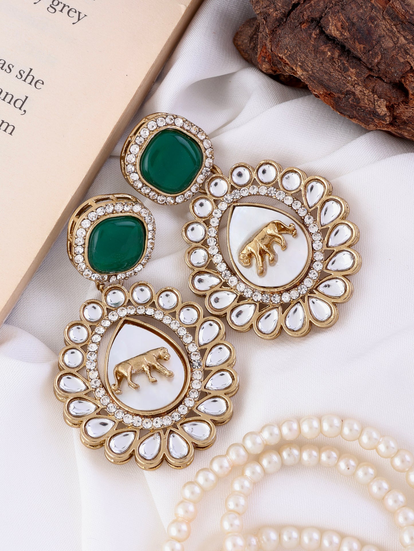Green Vishakha Sabya Designer Earring