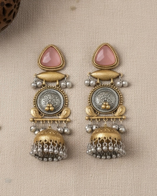 Blush Jasmine Designer Jhumki Earring Brass Lookalike