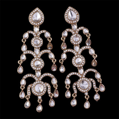 Gold Janhavi Kapoor Inspired Chandbali Earrings