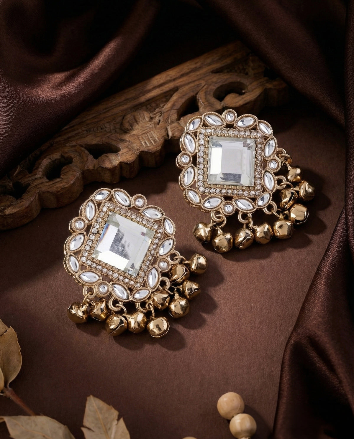 White Zarrah Kashmiri Look Ghunghru Earring