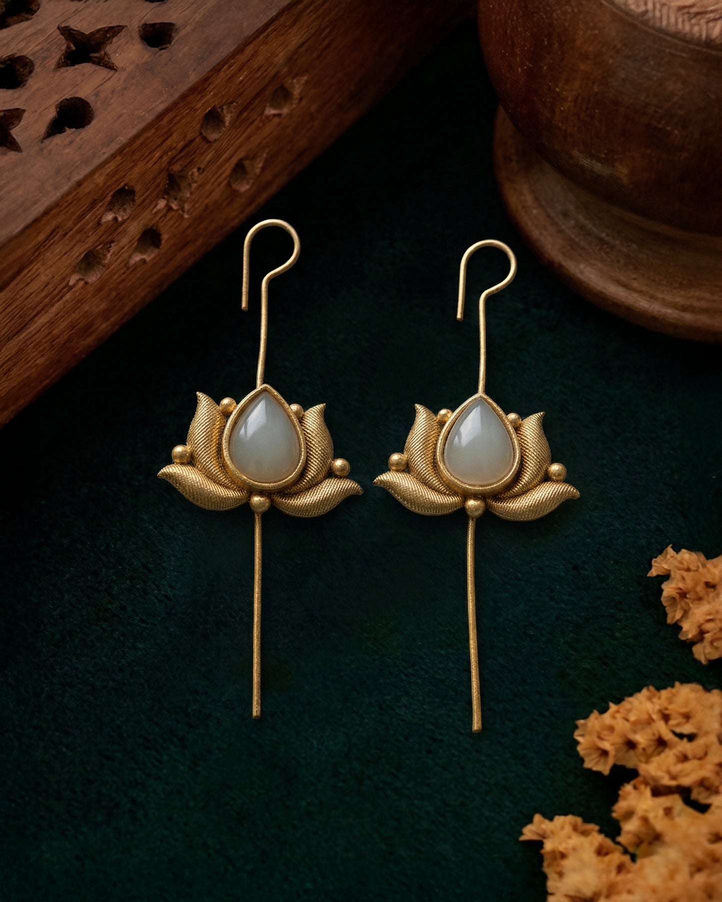 Ivory Irisha Lotus Designer Ear-Cuff Earring