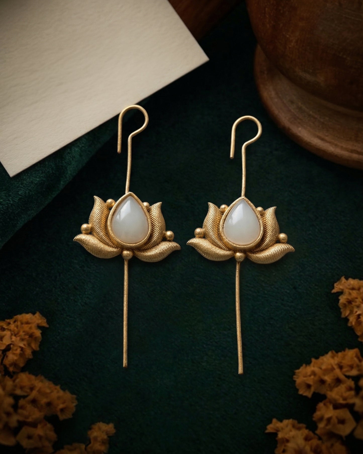 Ivory Irisha Lotus Designer Ear-Cuff Earring