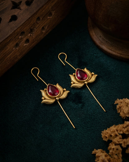 Pink Irisha Lotus Designer Ear-Cuff Earring
