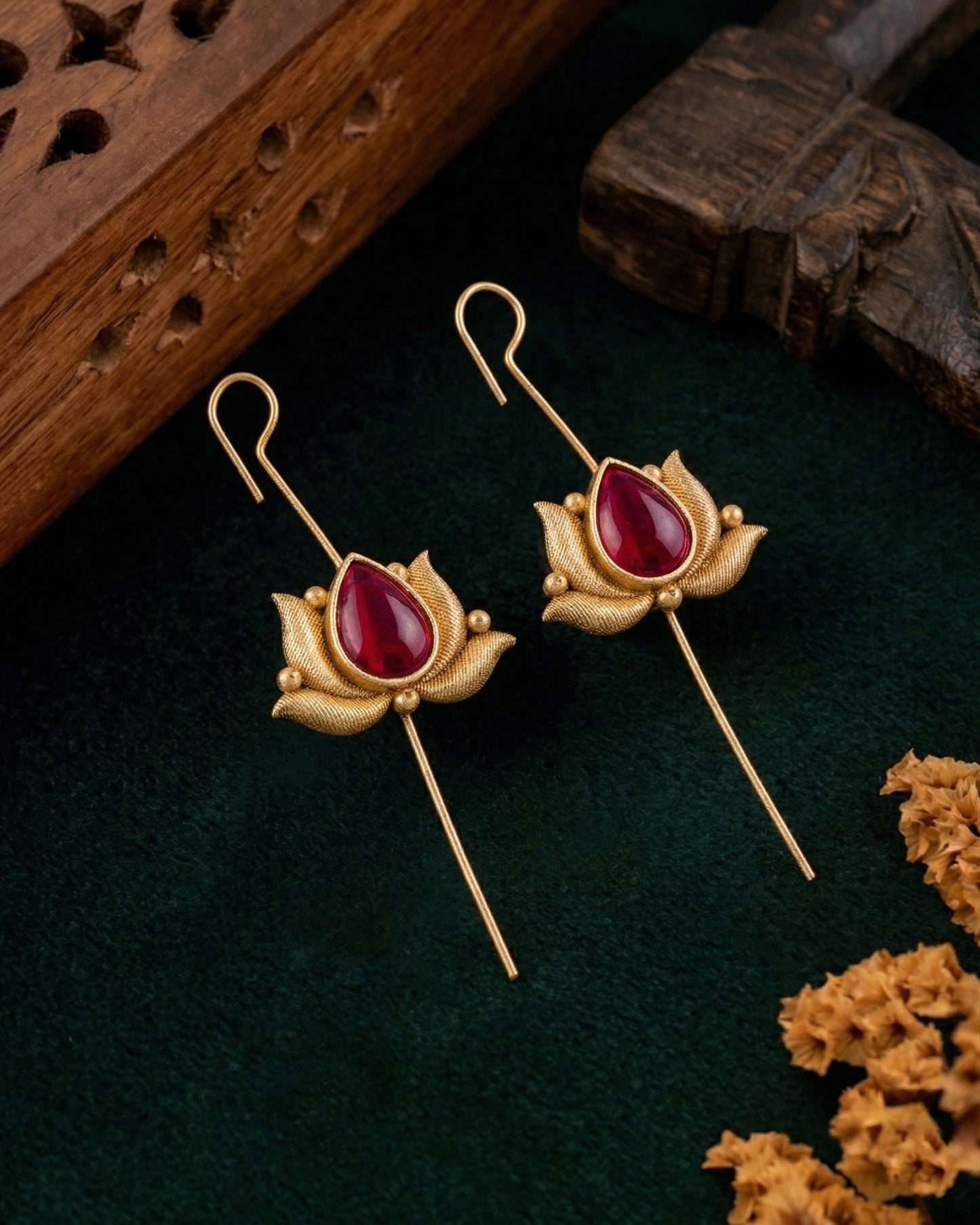 Pink Irisha Lotus Designer Ear-Cuff Earring