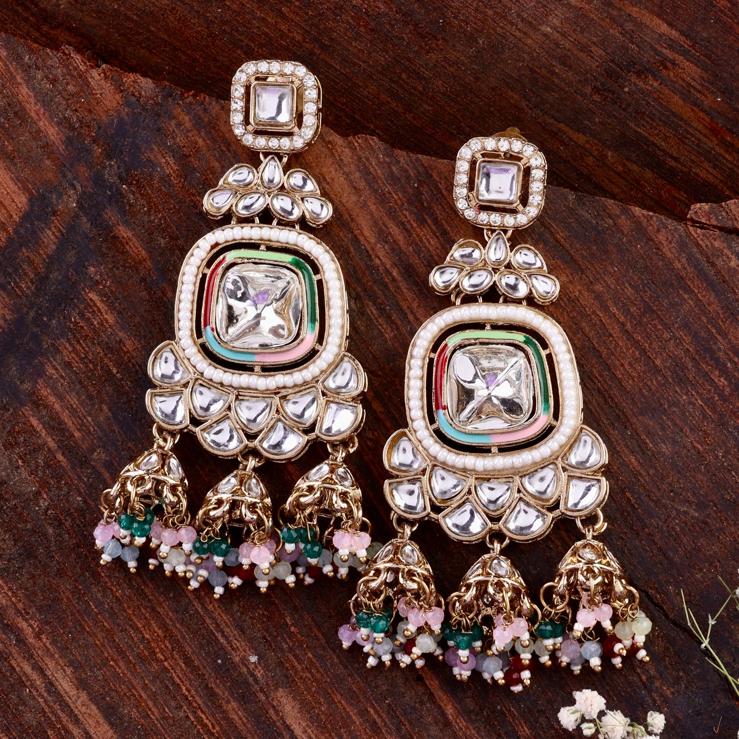 Multi Anay Designer Earring with Jhumki Detailing