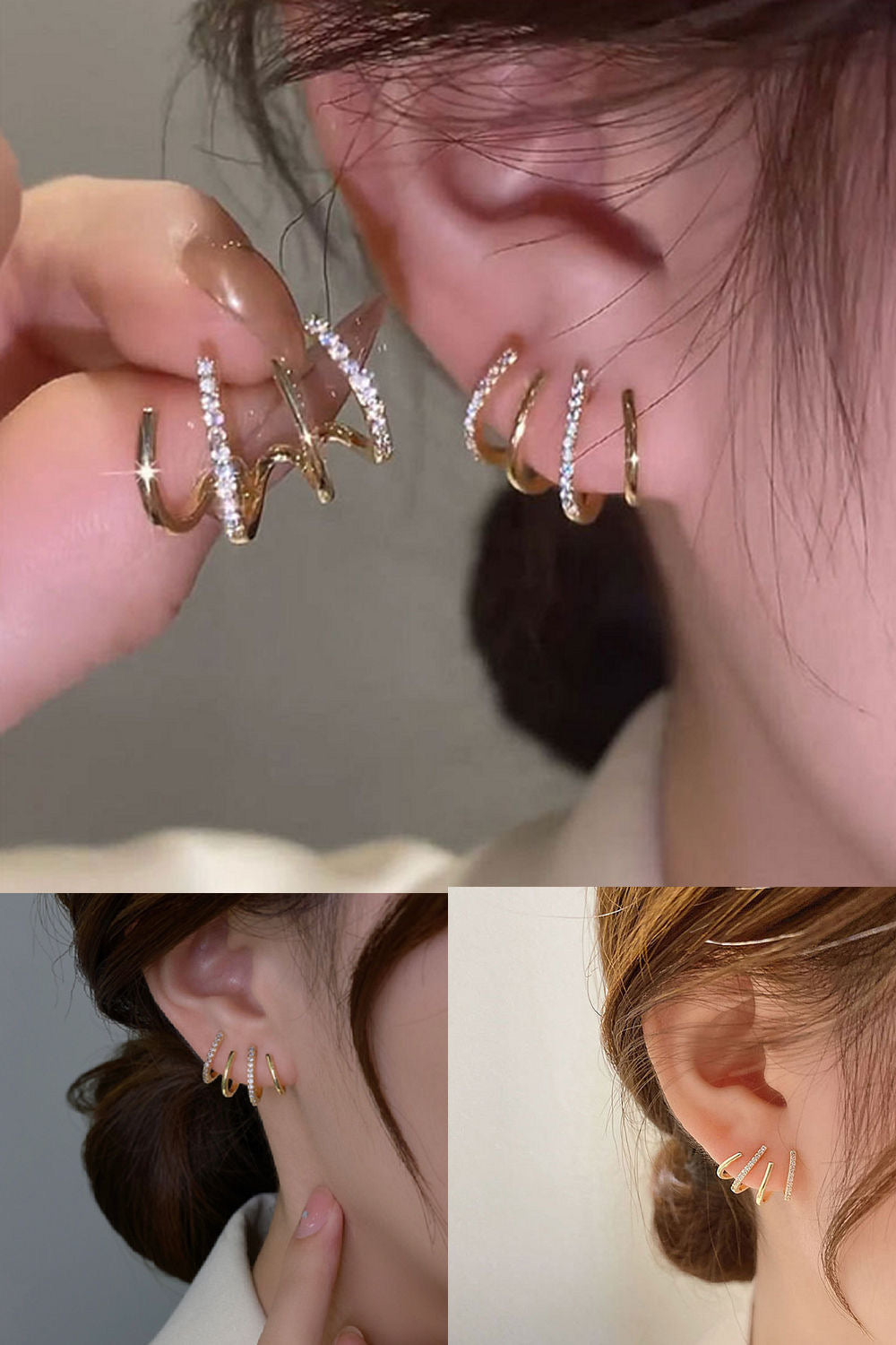 Gold Claw Stoned Korean Quirky Earring