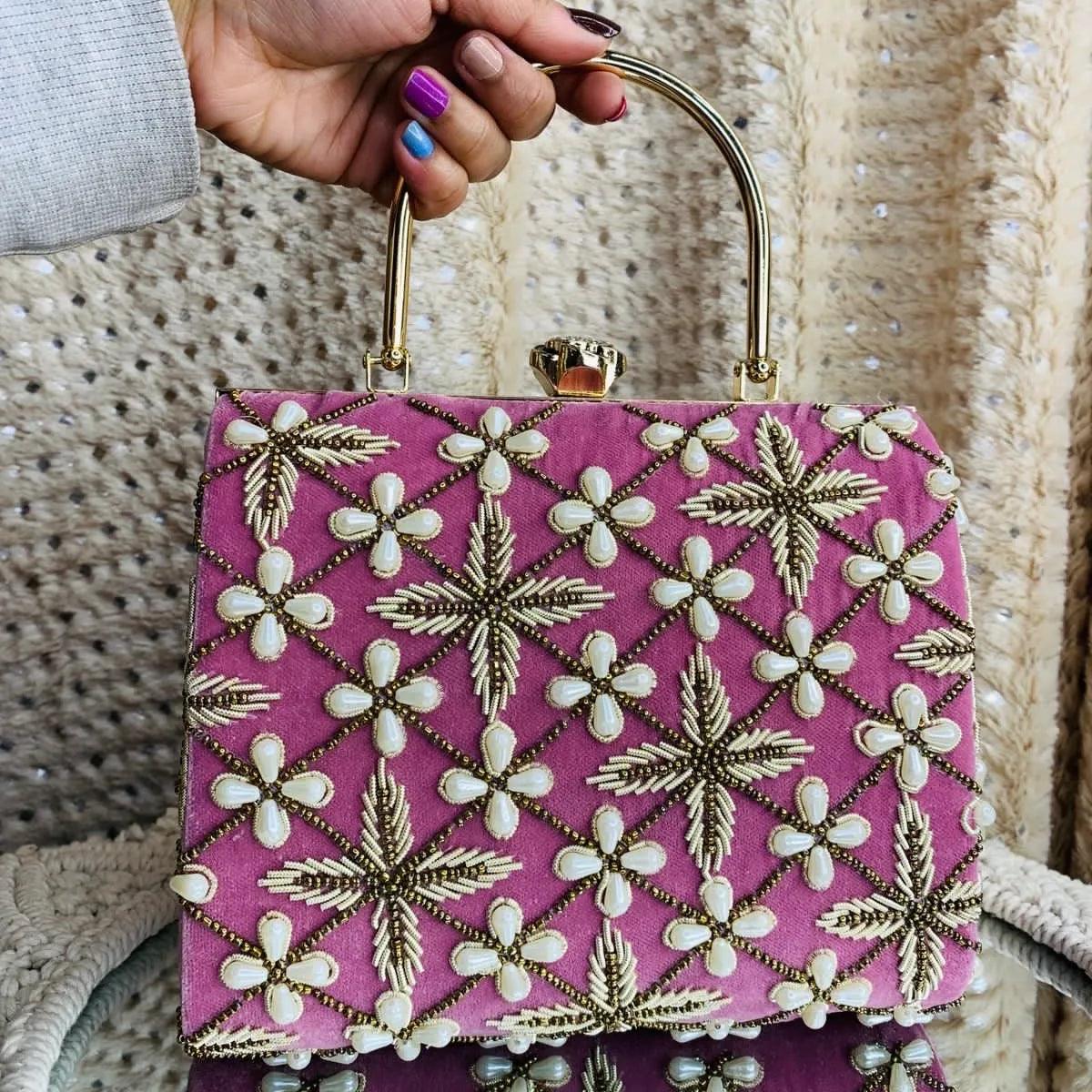 Mauve Amayra Suitcase Clutch