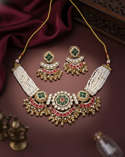 Soundarya Rajwada Necklace Set with Earring