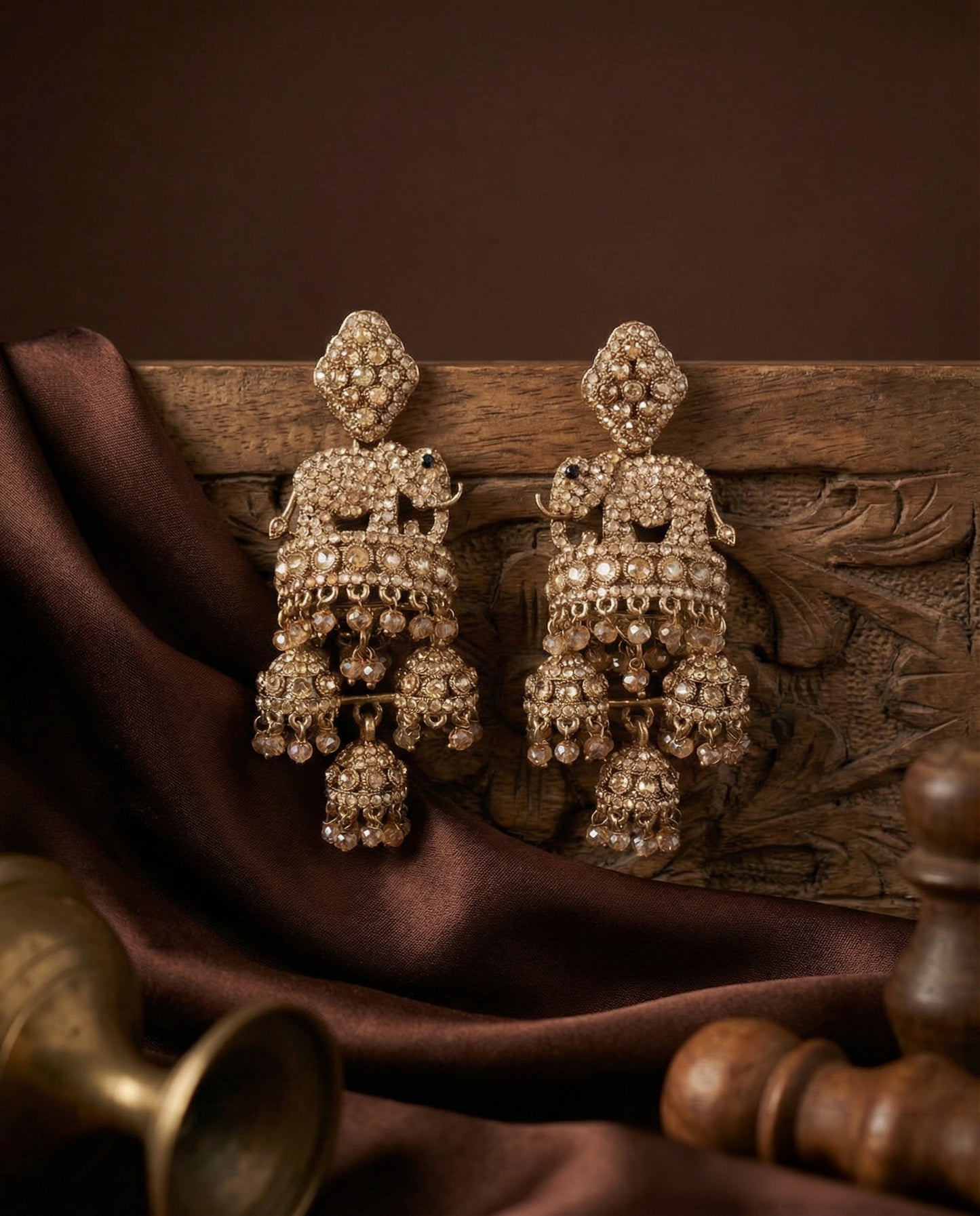 Gold Alveena Premium Designer Statement Earring