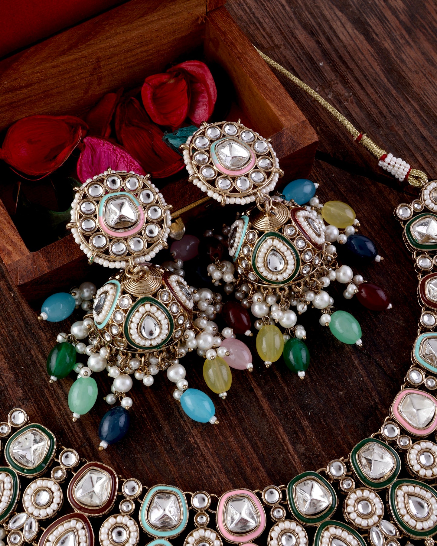 Multi Lavitha Necklace Earring with Teeka