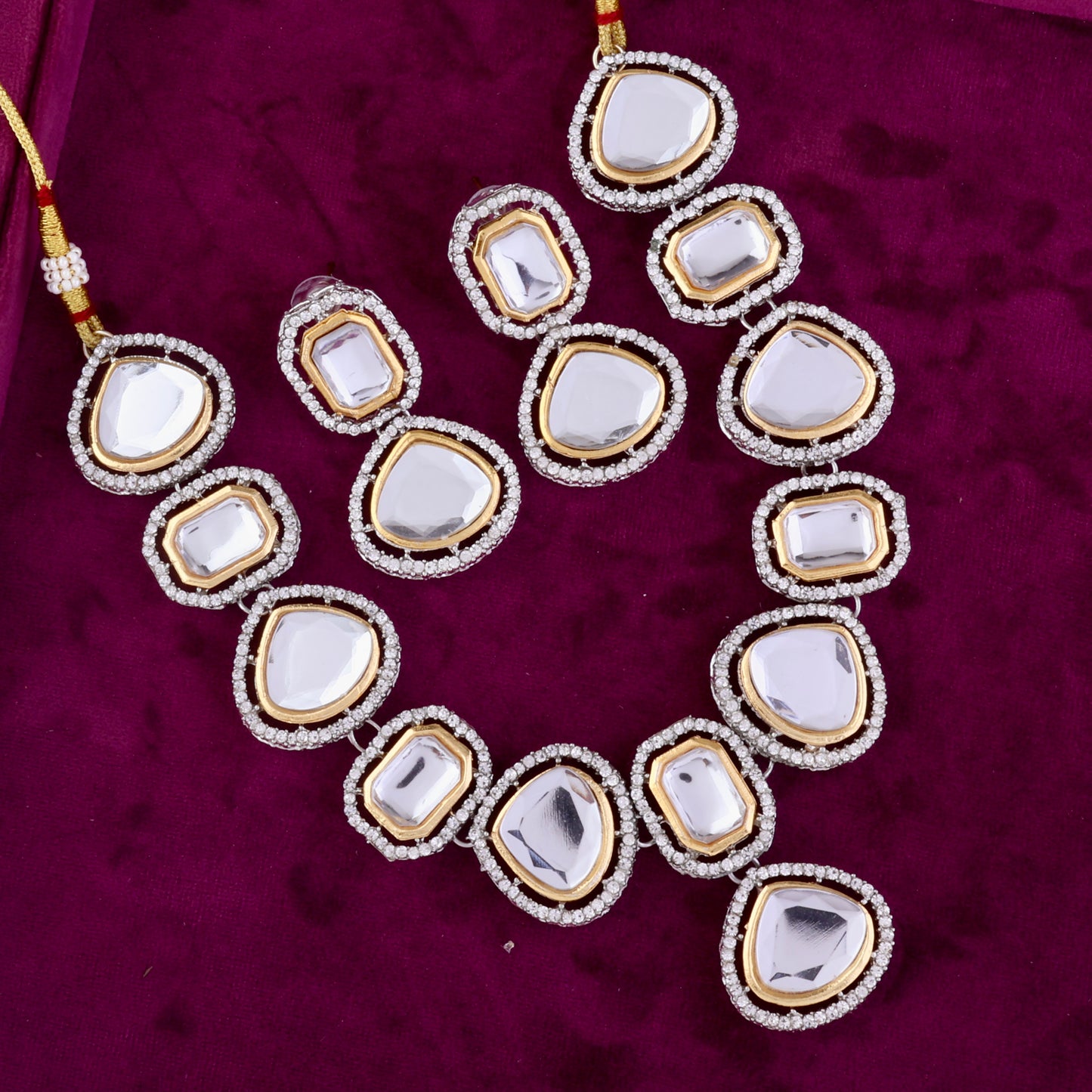 Salma Polki Dupe Necklace Set with Earring