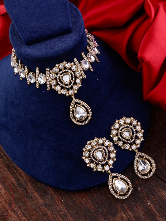 Pre Order - Rutba Indo Western Necklace With Earrings