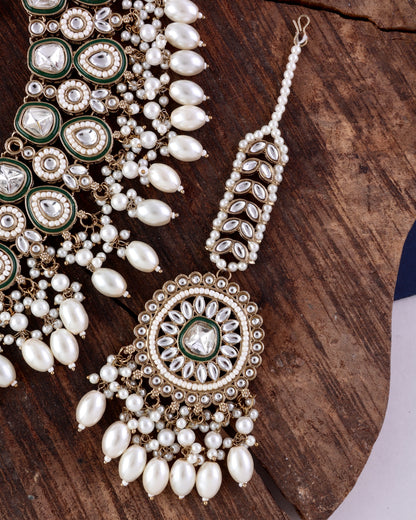 Pearl Lavitha Necklace Earring with Teeka