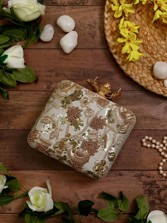 Aster Embroidered Clutch