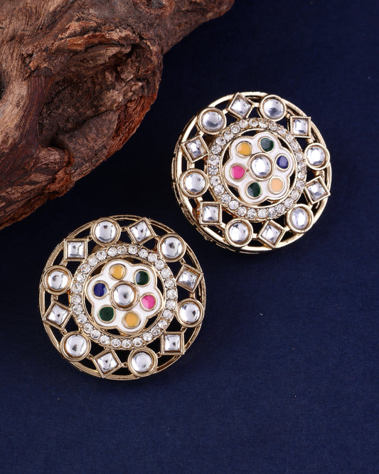 Multi Neha Meenakari Stud Earring