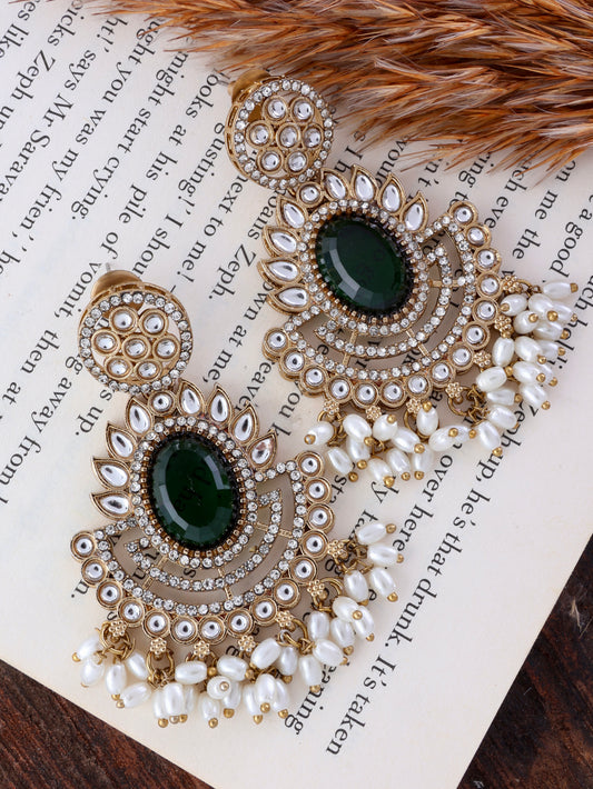 Emerald Archana Premium Designer Zircone Chandbali Earring
