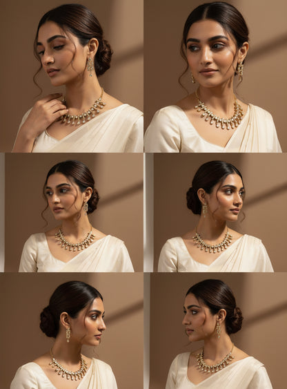 Adhira Indo Western Necklace With Earrings