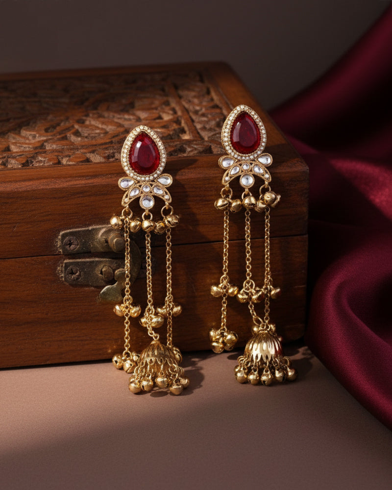 Ruby Nidhi Kashmiri Look Ghunghru Jhumka Earring