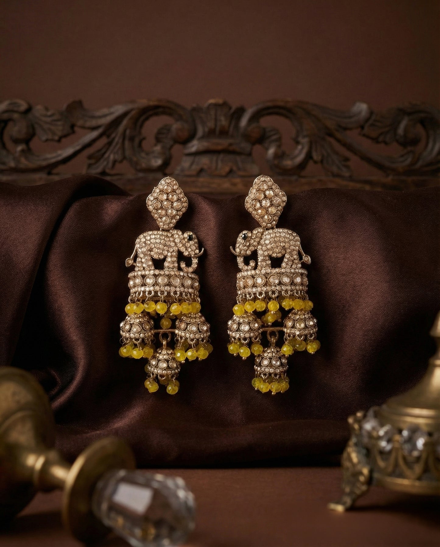 Yellow Alveena Premium Designer Statement Earring